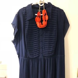 Navy blue knee length dress